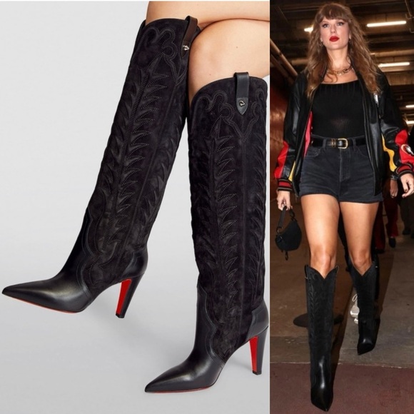 Christian Louboutin Shoes - Christian Louboutin Santia Botta 85 MM Western Style Knee High Cowboy Boots 37.5
